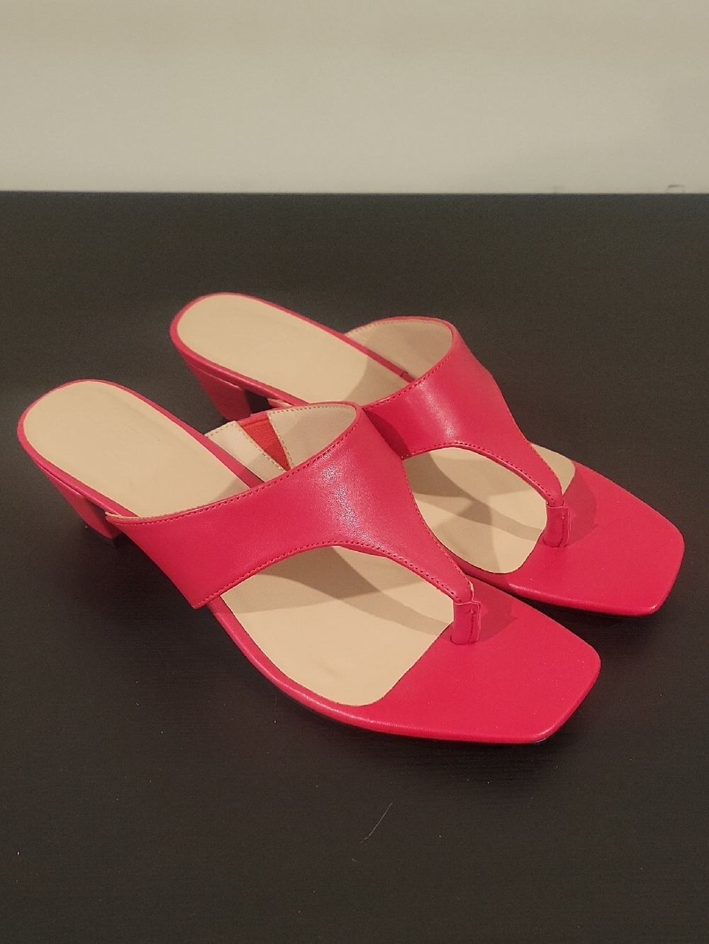 GAP Red Open-Toe Mid Heel Slide Sandals
